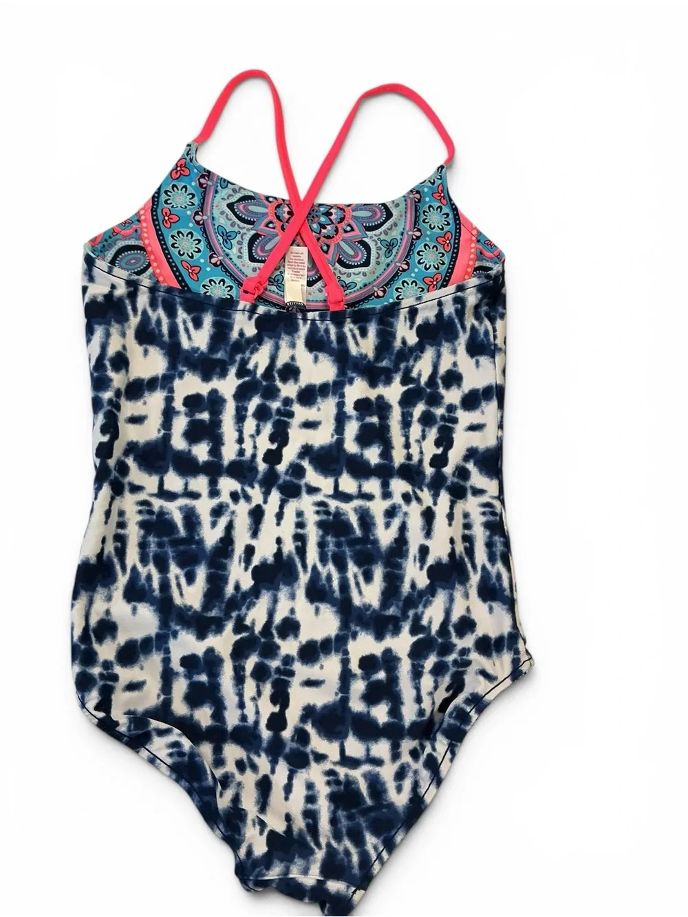Justice Store Reversible Girls One-Piece Swimsuit in Teal, Blue and Coral size16
